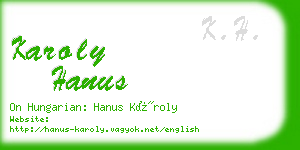 karoly hanus business card